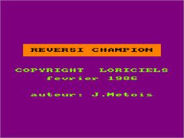Title screen of Reversi Champion on the Amstrad CPC.