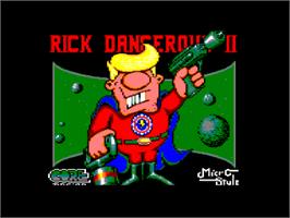 Title screen of Rick Dangerous 2 on the Amstrad CPC.