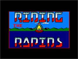 Title screen of Riding The Rapids on the Amstrad CPC.