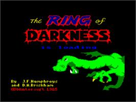 Title screen of Ring Of Darkness, The on the Amstrad CPC.