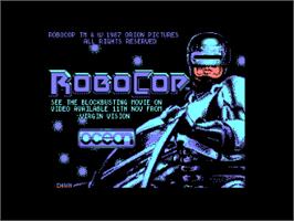 Title screen of Robocop on the Amstrad CPC.