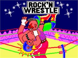 Title screen of Rock 'n Wrestle on the Amstrad CPC.