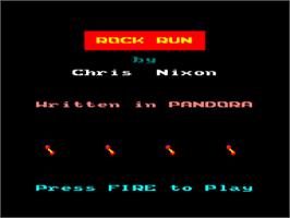 Title screen of Rock Run on the Amstrad CPC.
