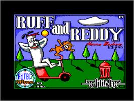 Title screen of Ruff And Reddy In The Space Adventure on the Amstrad CPC.