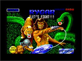Title screen of Rygar on the Amstrad CPC.