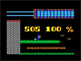 Title screen of SOS 100% on the Amstrad CPC.