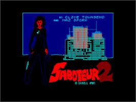 Title screen of Saboteur II: Avenging Angel on the Amstrad CPC.