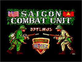 Title screen of Saigon Combat Unit on the Amstrad CPC.