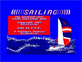 Title screen of Sailing on the Amstrad CPC.