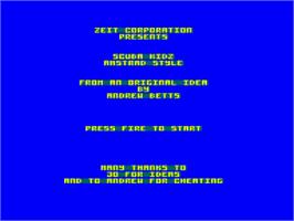 Title screen of Scuba Kidz on the Amstrad CPC.