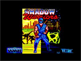 Title screen of Shadow Warriors on the Amstrad CPC.