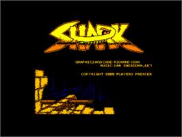 Title screen of Shark on the Amstrad CPC.