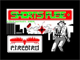 Title screen of Short's Fuse on the Amstrad CPC.