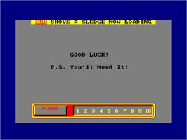 Title screen of Shove A Sledge on the Amstrad CPC.