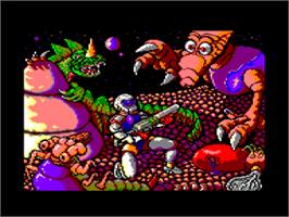 Title screen of Sideral War on the Amstrad CPC.