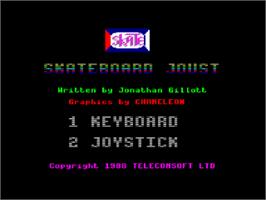 Title screen of Skateboard Joust on the Amstrad CPC.
