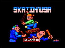 Title screen of Skatin' USA on the Amstrad CPC.