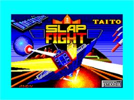 Title screen of Slap Fight on the Amstrad CPC.