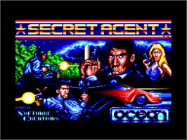 Title screen of Sly Spy on the Amstrad CPC.