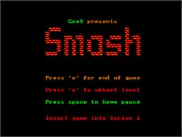 Title screen of Smash on the Amstrad CPC.