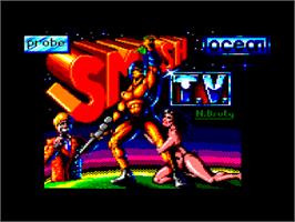 Title screen of Smash T.V. on the Amstrad CPC.