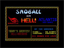Title screen of Snoball In Hell on the Amstrad CPC.