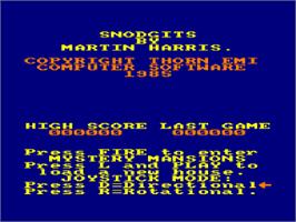 Title screen of Snodgits on the Amstrad CPC.