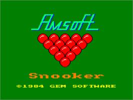 Title screen of Snooker on the Amstrad CPC.
