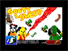 Title screen of Sooty And Sweep on the Amstrad CPC.