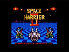 Title screen of Space Harrier 2 on the Amstrad CPC.