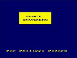 Title screen of Space Invaders (Auntie John) on the Amstrad CPC.