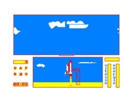 Title screen of Space Shuttle Simulateur on the Amstrad CPC.