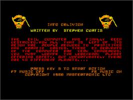 Title screen of Space Station Oblivion on the Amstrad CPC.