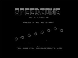 Title screen of Speed Zone on the Amstrad CPC.