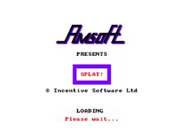 Title screen of Splat! on the Amstrad CPC.