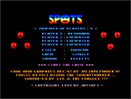 Title screen of Spots on the Amstrad CPC.