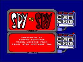 Title screen of Spy vs. Spy Trilogy on the Amstrad CPC.