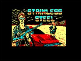 Title screen of Stainless Steel on the Amstrad CPC.