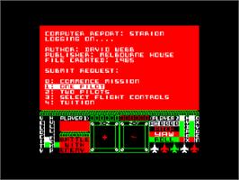 Title screen of Starion on the Amstrad CPC.
