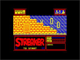 Title screen of Streaker on the Amstrad CPC.