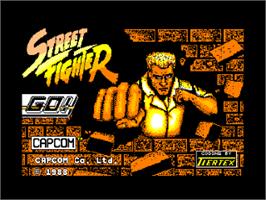 Title screen of Street Fighter on the Amstrad CPC.
