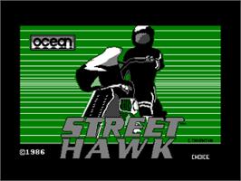 Title screen of Street Hawk on the Amstrad CPC.