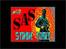 Title screen of Strike Force S.A.S. on the Amstrad CPC.