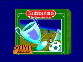 Title screen of Subbuteo: The Computer Game on the Amstrad CPC.