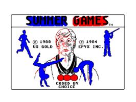 Title screen of Summer Games on the Amstrad CPC.