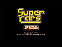 Title screen of Super Cars on the Amstrad CPC.