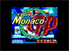 Title screen of Super Monaco GP on the Amstrad CPC.