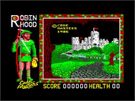 Title screen of Super Robin Hood on the Amstrad CPC.