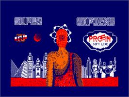 Title screen of Super Sapiens on the Amstrad CPC.