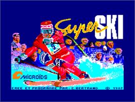Title screen of Super Ski on the Amstrad CPC.